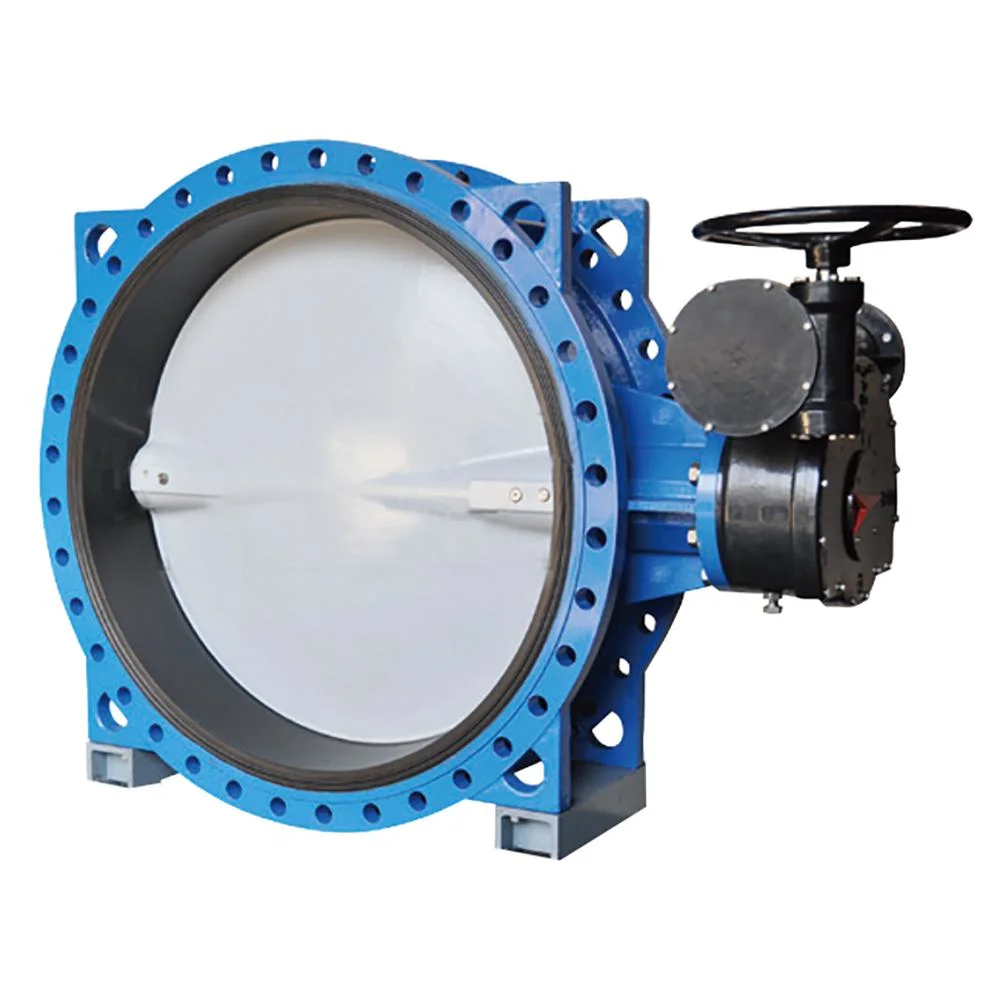 DN300 Nylon 11 Coated Disc Pneumatic Actuated Motor 125lb/150lb/Table D/E/F/Cl125/Cl150 Flanged Concentric Control Butterfly Valve with Double Half Stem Shaft