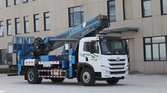 Fabbrica cinese di veicoli da lavoro per piattaforme di lavoro aereo Piattaforma di lavoro aereo montata su camion Jiuhe 45m